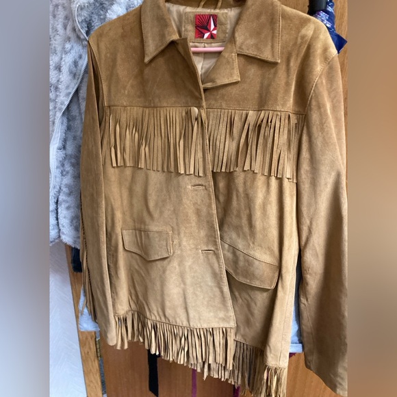 Vintage suede fringe jacket size L - Picture 1 of 5